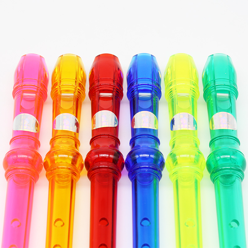 8 Holes Soprano Flute with Cleaning Stick Musical Instrument for Kids Beginners Plastics Instrument Recorder 7 Colors Flutes
