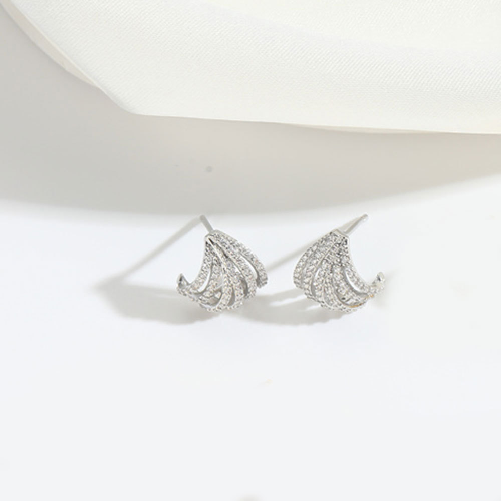 Stud designer multi-layer line geometric earrings women 925 sterling silver inlaid with crystal Stud platinum diamond Stud earrings luxury wedding jew