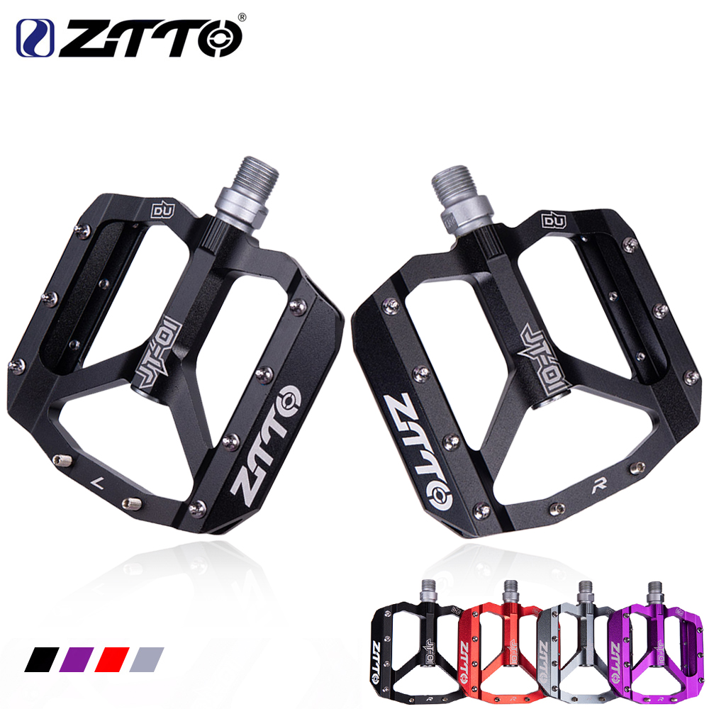 ZTTO MTB Ultralight Aluminum Alloy 12mm Axle Downhill Design Bearings Du System Mountain Road Bike Anti-slip Flat Bicycle Pedal