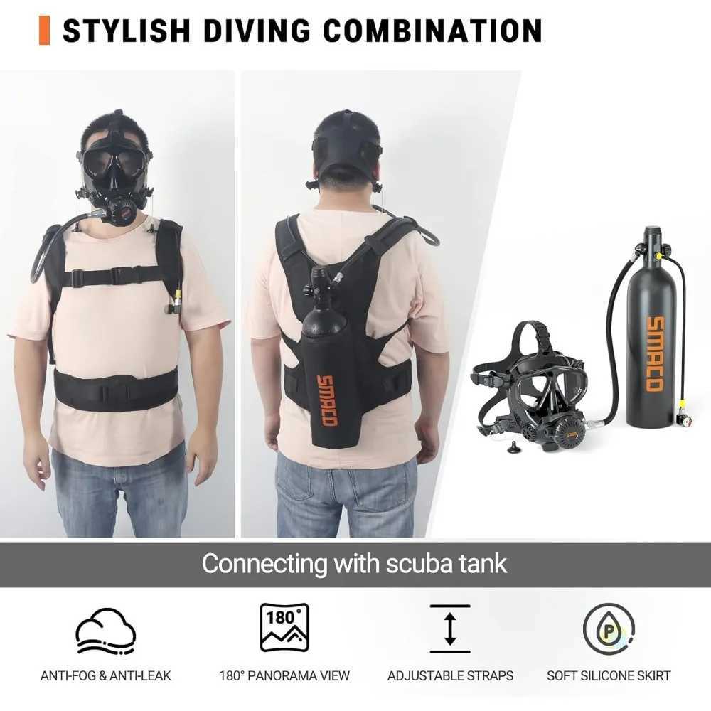 Full face diving mask for scuba diving 180 panoramic diving mask with camera installation W241109
