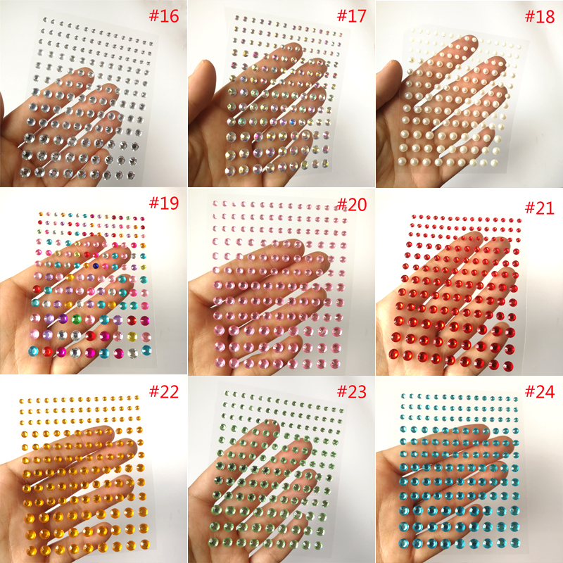 Colors Rhinestone Eyes Face Sticker Glitter Eyeshadow Eyeliner Jewelry Makeup Dia Crystal Temporary Tattoo Stickers hadow s