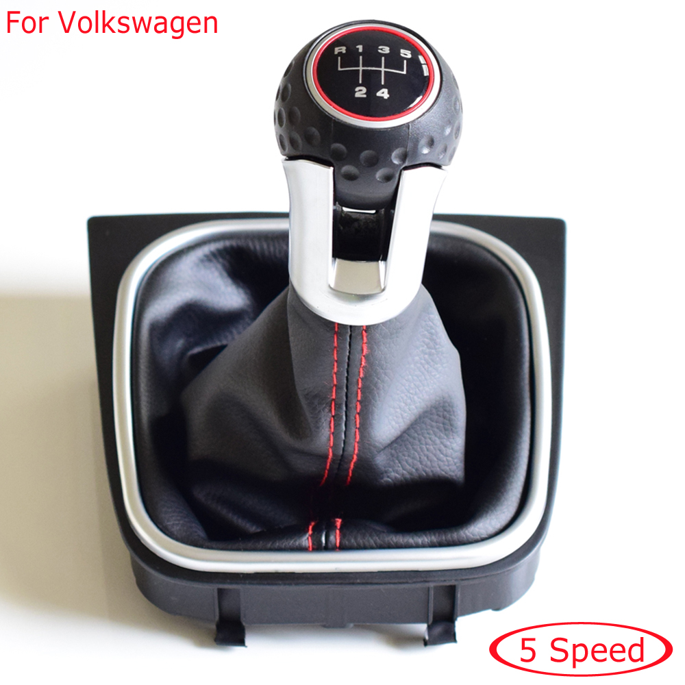 Car 2025 Styling Gear Shift Knob Lever Hand Ball Manual 5 6 Speed For VW Golf 6 6 GTI GTD R20 2009-2013 new Gaiter Boot Leather Cover
