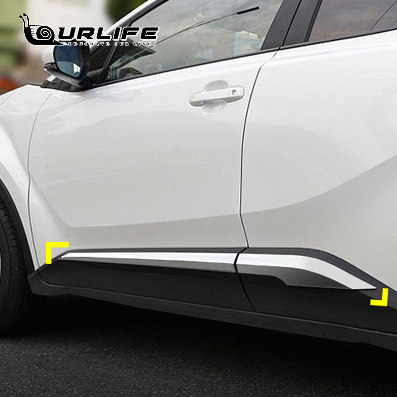 For Toyota CHR C-HR XA10 2018 2019 2025 2020 2021 2022 Car new Side Door Body Trim ABS Chrome Accessories 4Pcs Auto Accessory Replacement