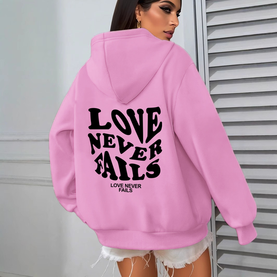 Designer hot selling women's versatile casual fashion LOVE pullover loose hooded sweatshirt