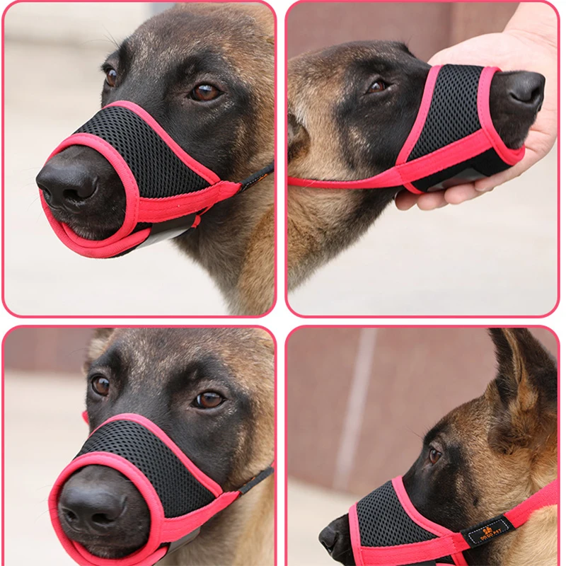 Pet Dog NO Bite Adjustable Mask Breathable Bark Bite Mesh Mouth Muzzle Grooming Anti Stop Chewing Anti Bark anti Bite S-XXL
