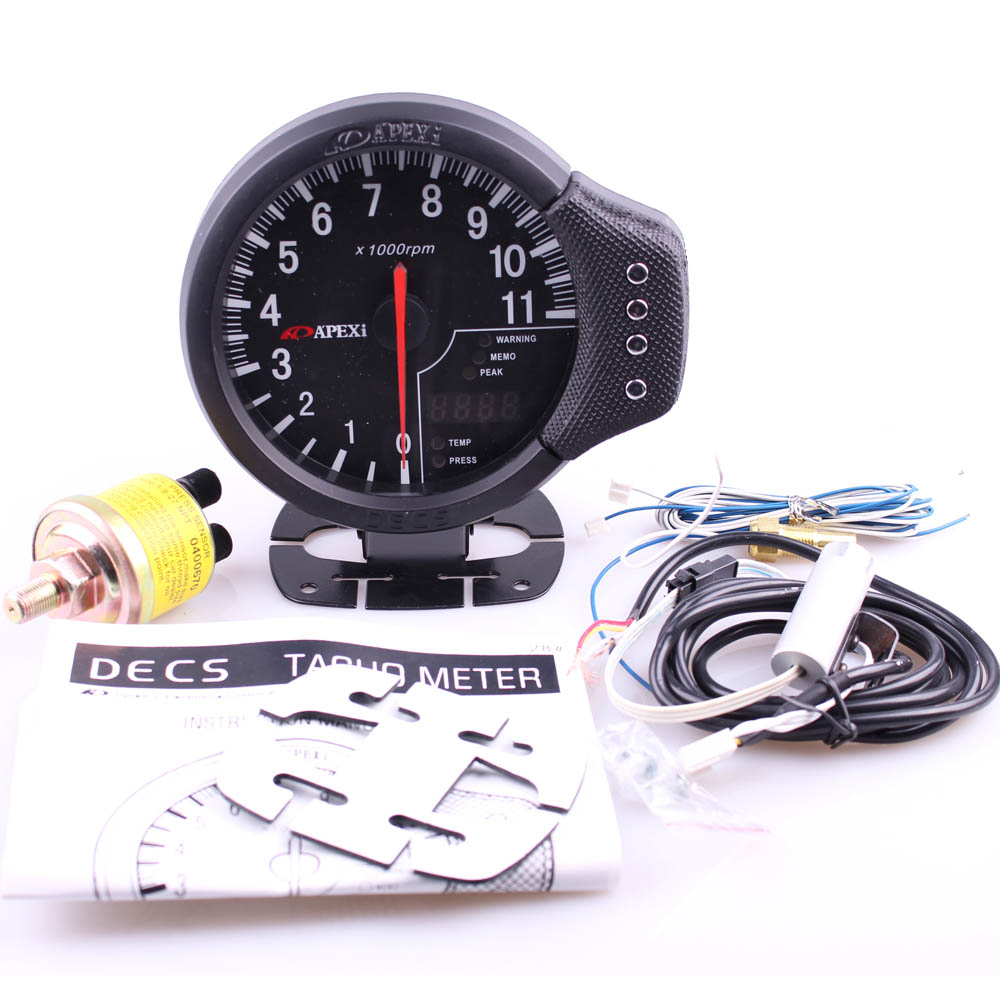 New Auto Car 4.7" Tachometer Water Temp Oil Pressure Apexi 3-in-1 Tacho Meter Auto Gauge