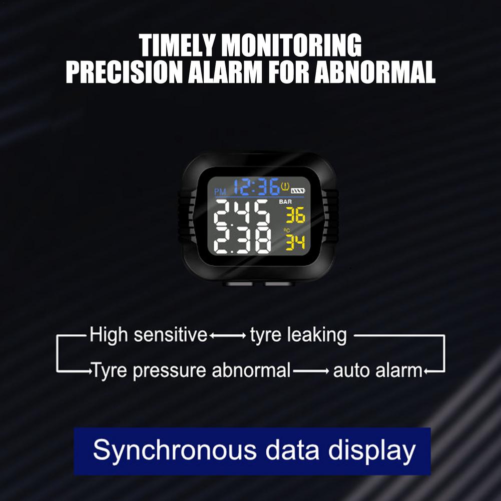 Motorcycle Tire Pressure 2025 Monitor LCD Display PMS new Tire Monitor USB Charging For Electric Vehicles Bicycles Heavy Locomotives.