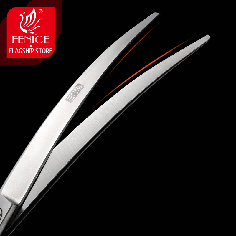 Fenice professional 7 inch pet curved scissors for dog grooming scissors cutting shears makas tijeras