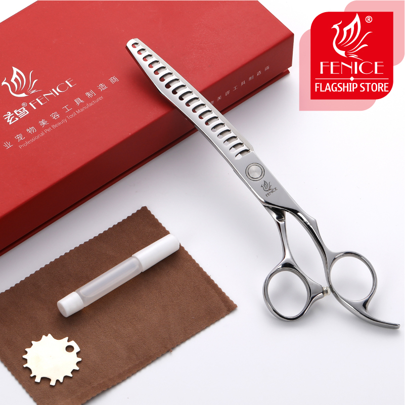 Fenice 7 inch Professional Pet Scissors Dog Grooming Scissors Thinning Shears Thinning Rate about 75%