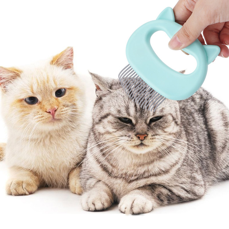 Pet Massage Brush Shell Shaped Handle Pet Grooming Massage Tool To Remove Loose Hairs Only For Cats