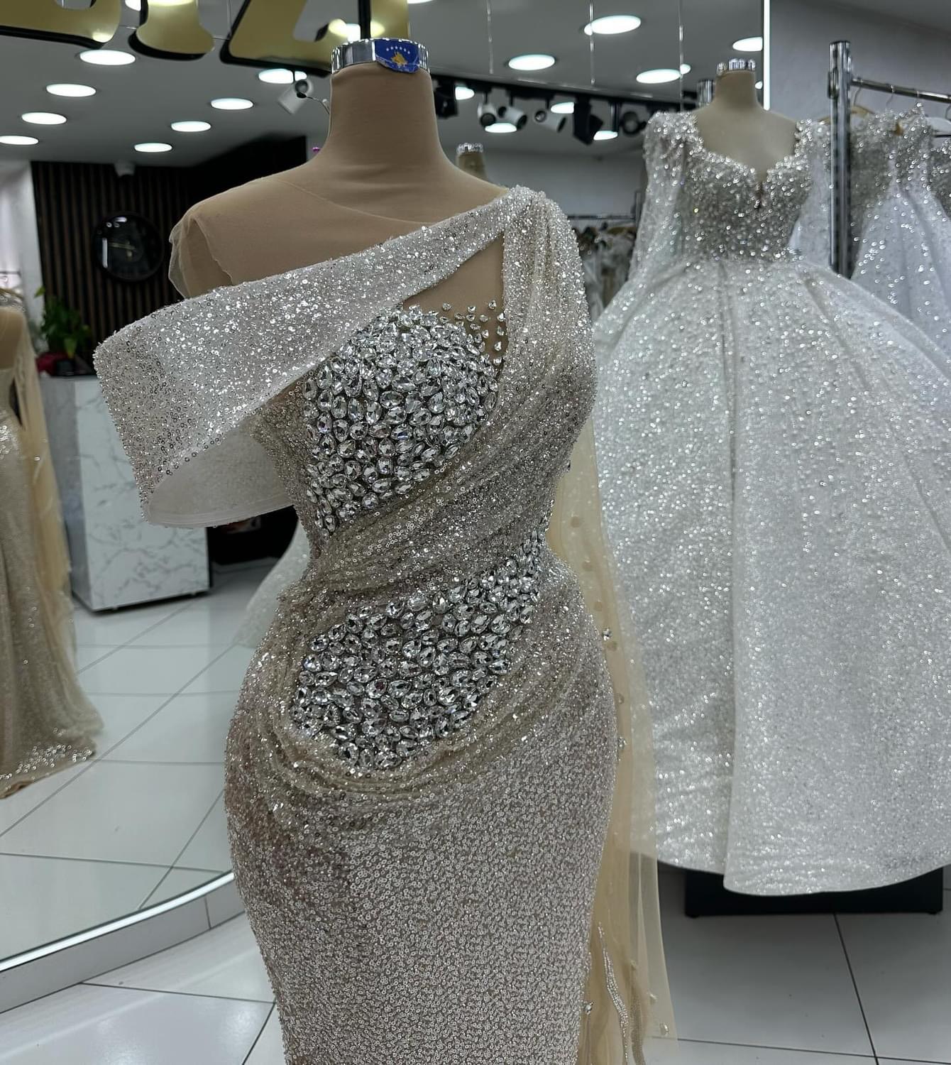2024 Plus Size Champagne Illusion Mermaid Prom Dresses For Special Occasions Rhinestones Stylish Evening Party Birthday Gowns Dress For Women Vestidos
