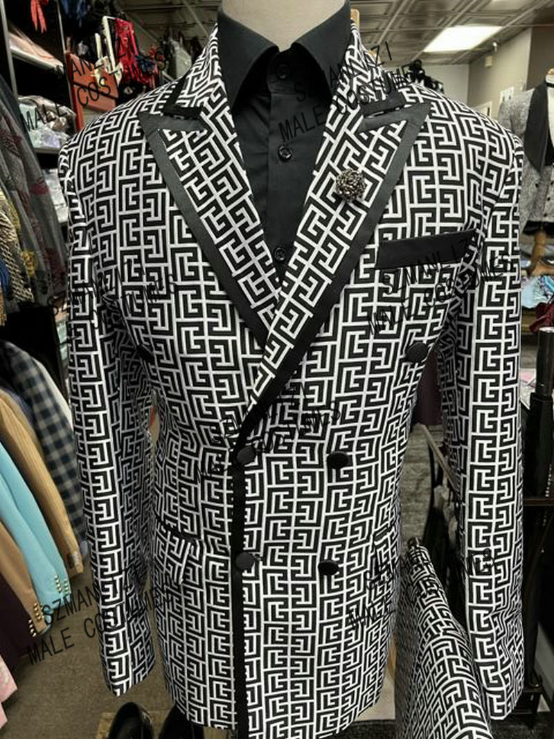 Blazer Sets Double Breasted Suits Latest Coat Pant Terno Masculino Slim Fit Plaid Tuxedo Party Suits Wedding Suits For Men