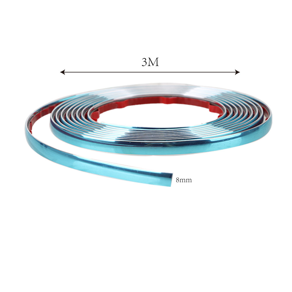 Sier Universal Self Adhesive Car-styling Styling Mouldings Car Rearview Mirror Bumper Protector Tape Side Door Chrome Strip 86fbe 5 f3bfd