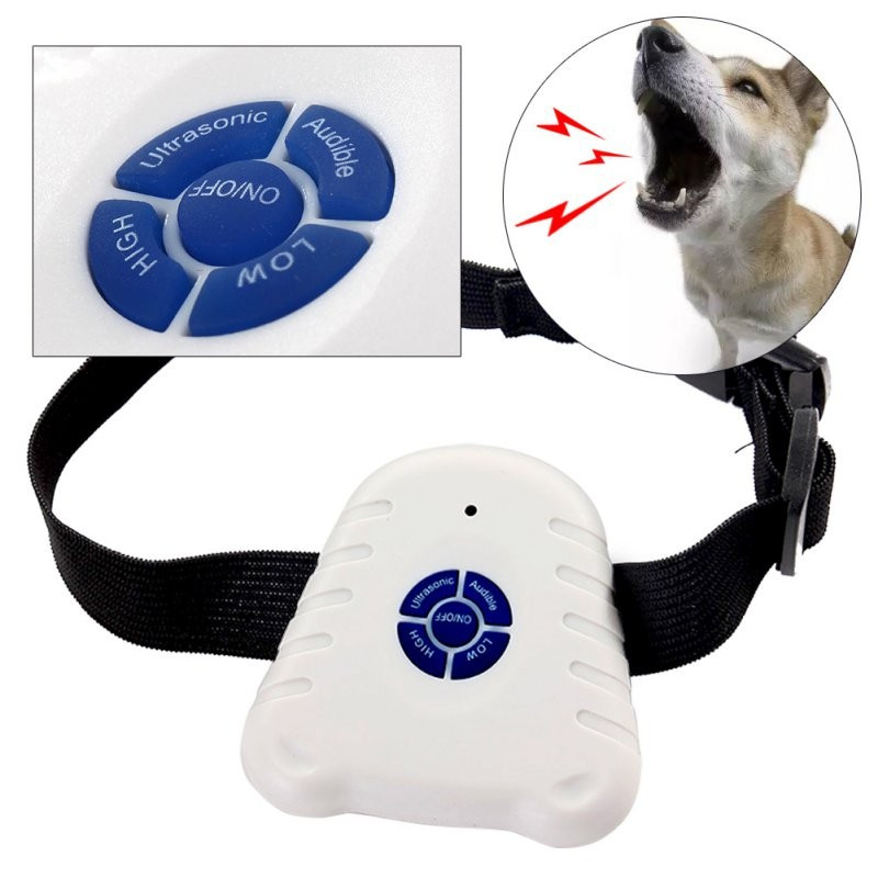 Waterproof Dog Stop Barking Control Collar Training Device Button Clicker Adjustable Ultrasonic Dog Anti Bark Collar