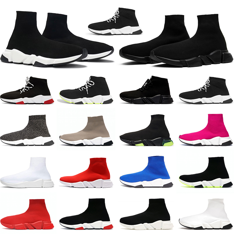 Sock Designer Shoes Men Women Graffiti All Black White Pink Blue Red Clear Sole Lace-Up Mens Shoes Luxury Sports Sneakers Trainers Dhgate