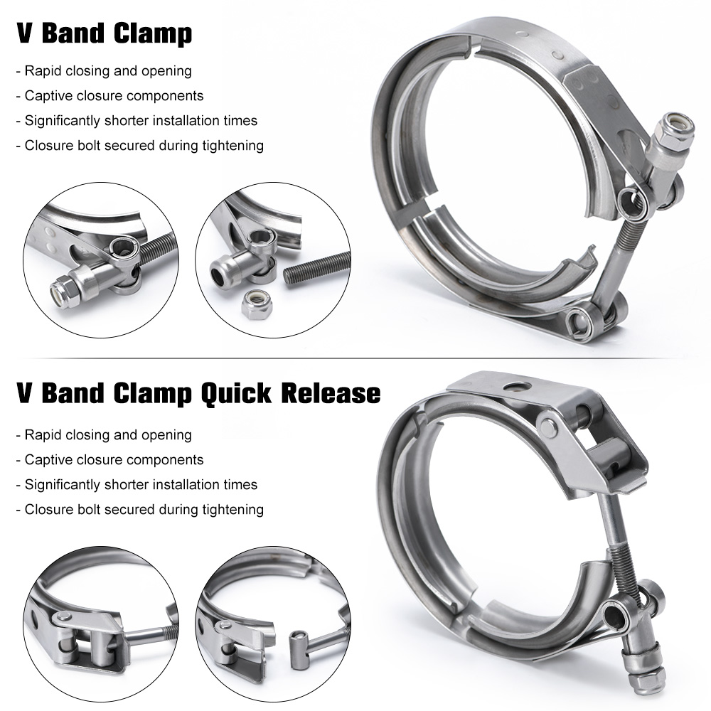 Normal or Quick Release V Band Clamp-2.0"/2.25"2.5"/2.75"/3.0"/3.25"/3.5"/4.0"Turbo/Downpipe/Hose /SS304 Car A