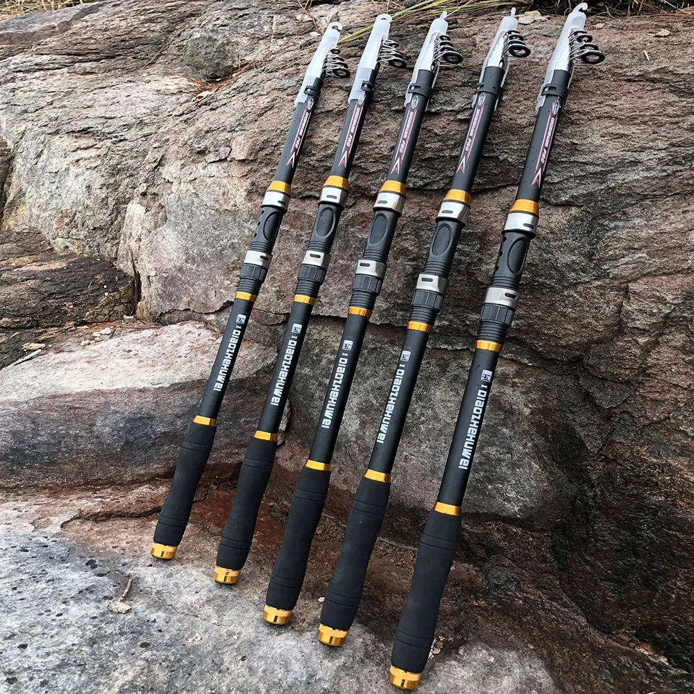 Telescopic Sea Fishing Rod Spinning Carp Feeder Travel Boats Ocean Fishing Pole Bait Weight 10-80g Super Hard 2.1M 2.4M 3M 3.6M