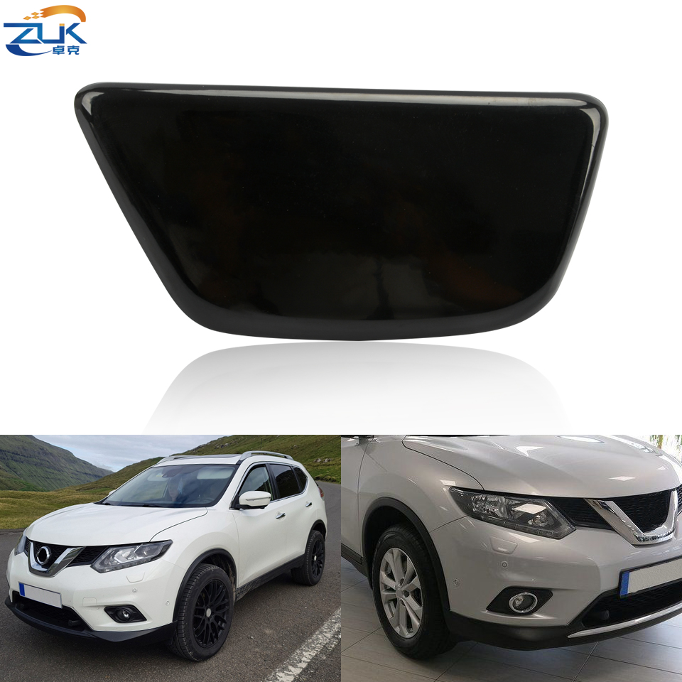 ZUK Front Bumper Headlight Washer Nozzle Cover For NISSAN X-TRAIL ROGUE T32 new 2014-2018 Headlamp 2025 Water Spray Jet Cap Unpainted