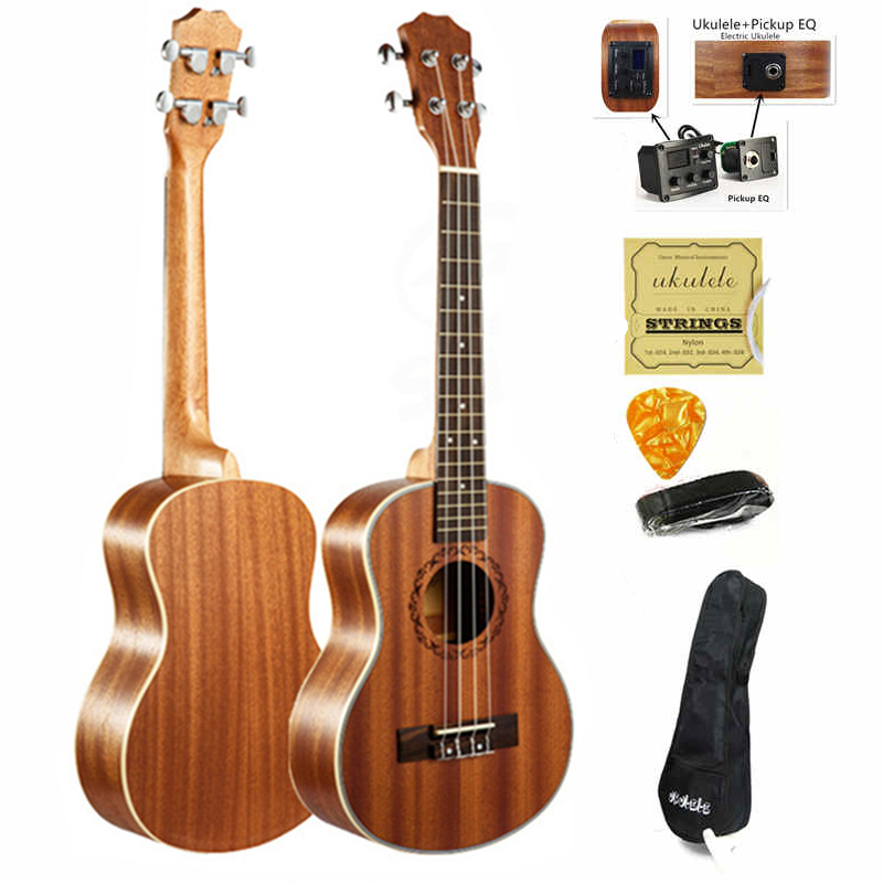 21" Ukulele soprano 4 strings Hawaiian guitar Rosewood Fretboard Mahogany Electric Ukulele with Pickup EQ Musical Instruments