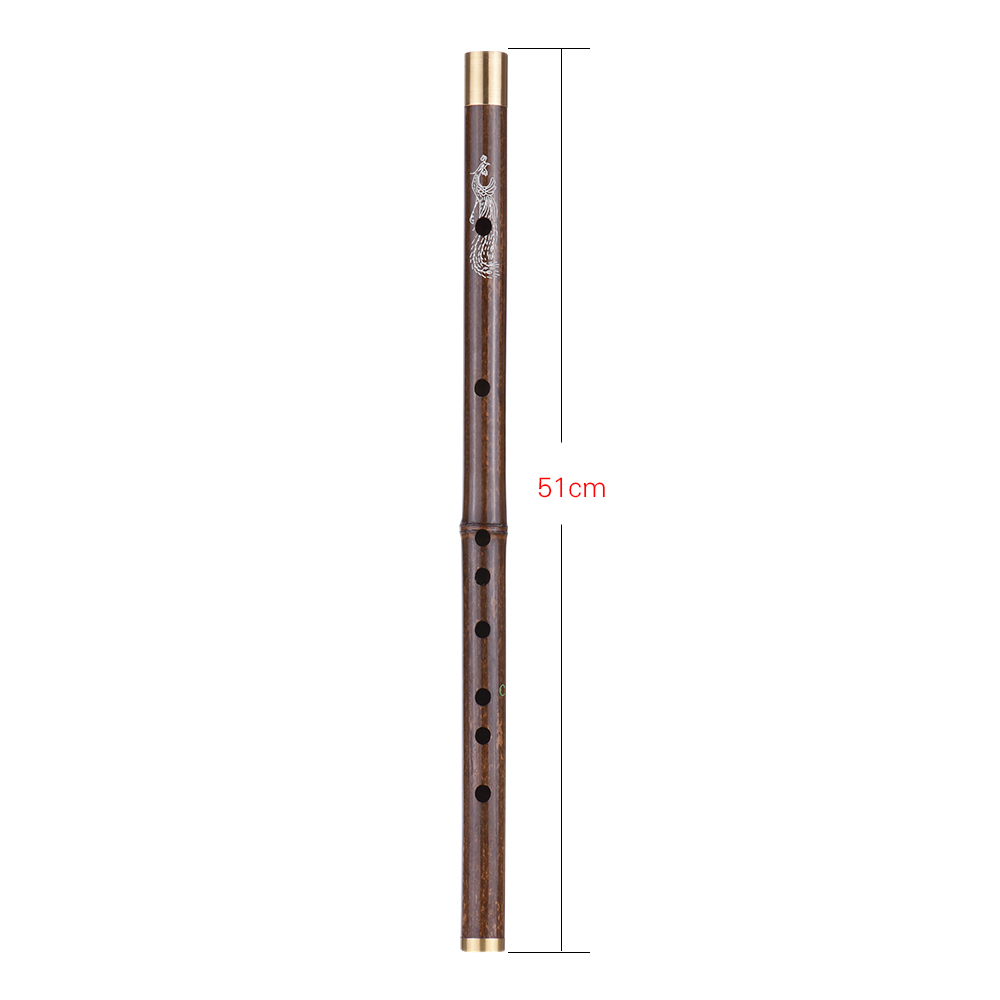 Professional Black Bamboo Dizi Flute Traditional Handmade Chinese Musical Woodwind Instrument Key of C/D/E/F/G Study Level