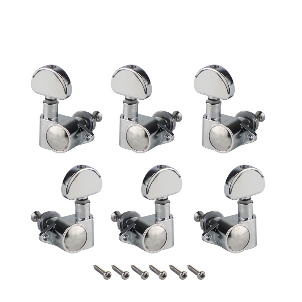 FLEOR 6pcs 3L+3R Guitar Tuning Pegs Tuning Keys Tuners Machine Heads Set Sealed for Electric Guitar Parts