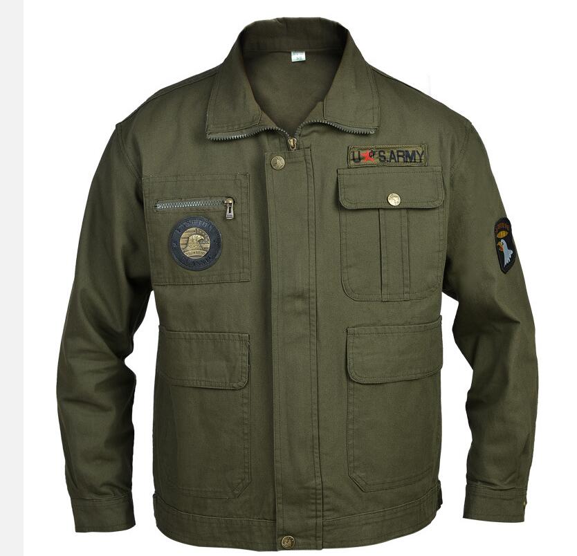 Spring Autumn Men's Wear-Resistant Workwear Suit Outdoor Workwear Military Jackets+Pants Sets Male Working Factory Uniforms