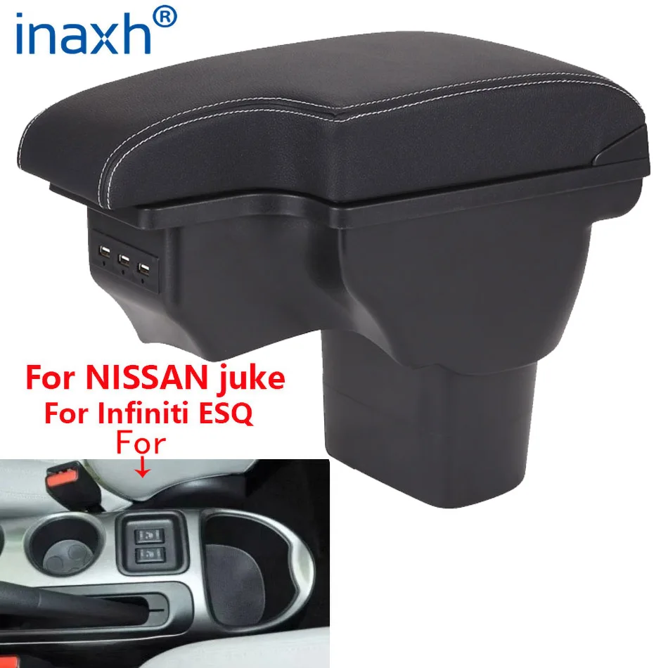 For NISSAN juke Armrest box For Infiniti ESQ Car armrest 2010-2019 accessories interior details storage box Retrofit parts USB