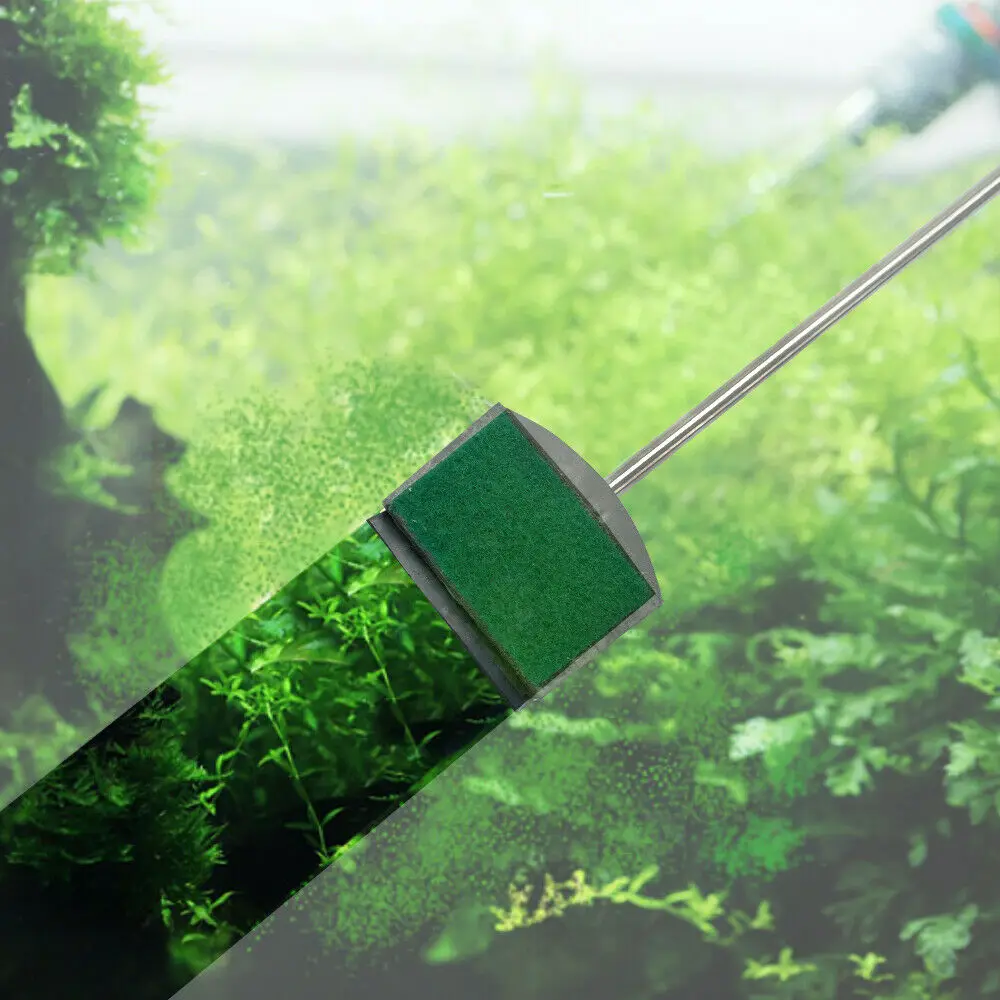 51/36cm Aquarium Plastic Fish Tank Glass Window Algae Double-Sided Sponge Cleaning Brush Cleaner Scrubber Long Handle Accesories
