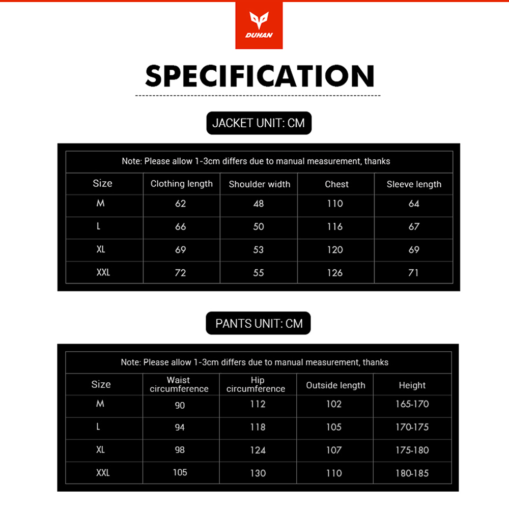 DUHAN new Motorcycle Jacket Men Motocross 2025 Moto Windproof Protective Jacket Pants Chaqueta Moto Racing Jacket For Winter Autumn
