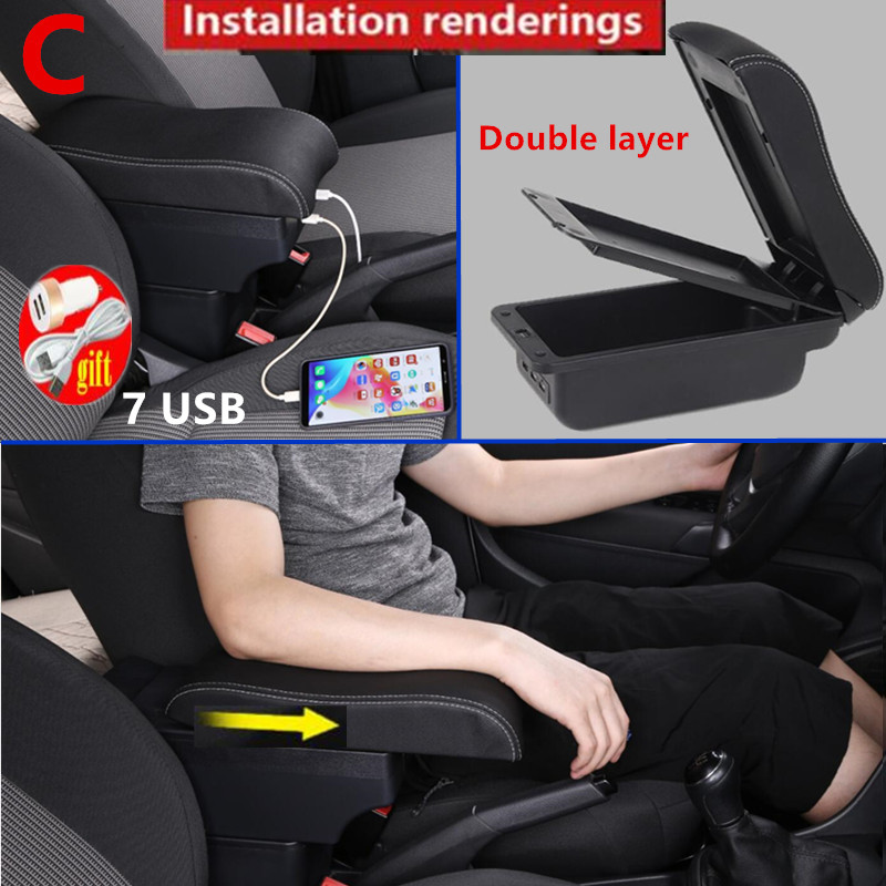 For Renault Dacia Duster 2 3 Armrest Box 2018 2019 2020 2021 Central Console Storage Car Armrest Accessories with USB Port