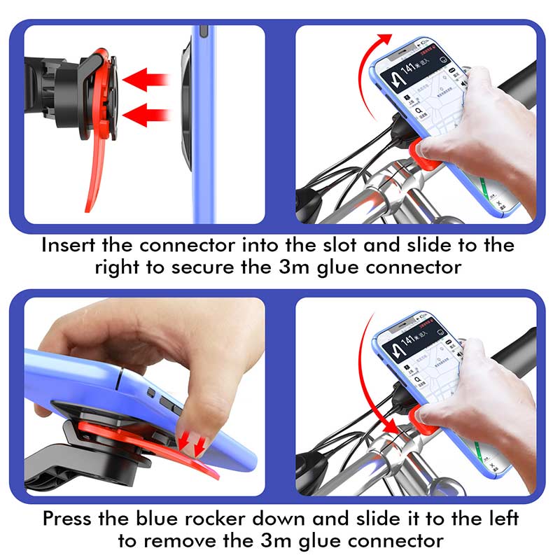 Quick Lock Mount Motorcycle Bicycle Phone Holder Stand Adjustable Support Moto Bike Handlebar Mirro Bracket For Xiaomi iPhone