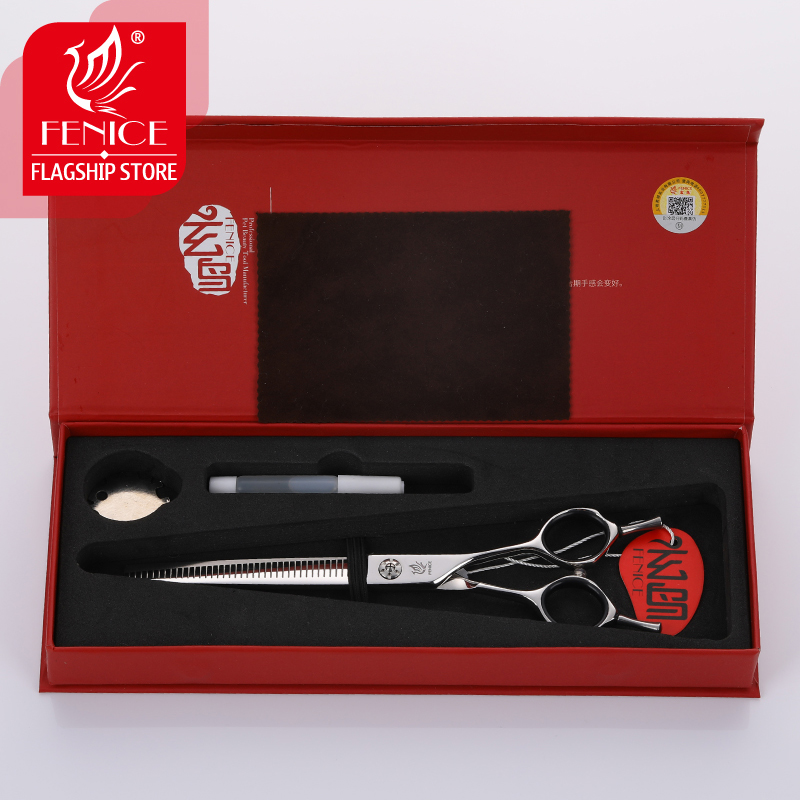 Fenice 7 inch pet dog grooming scissors dog scissors traceless tooth thinning shears for dogs products 70-80% rate