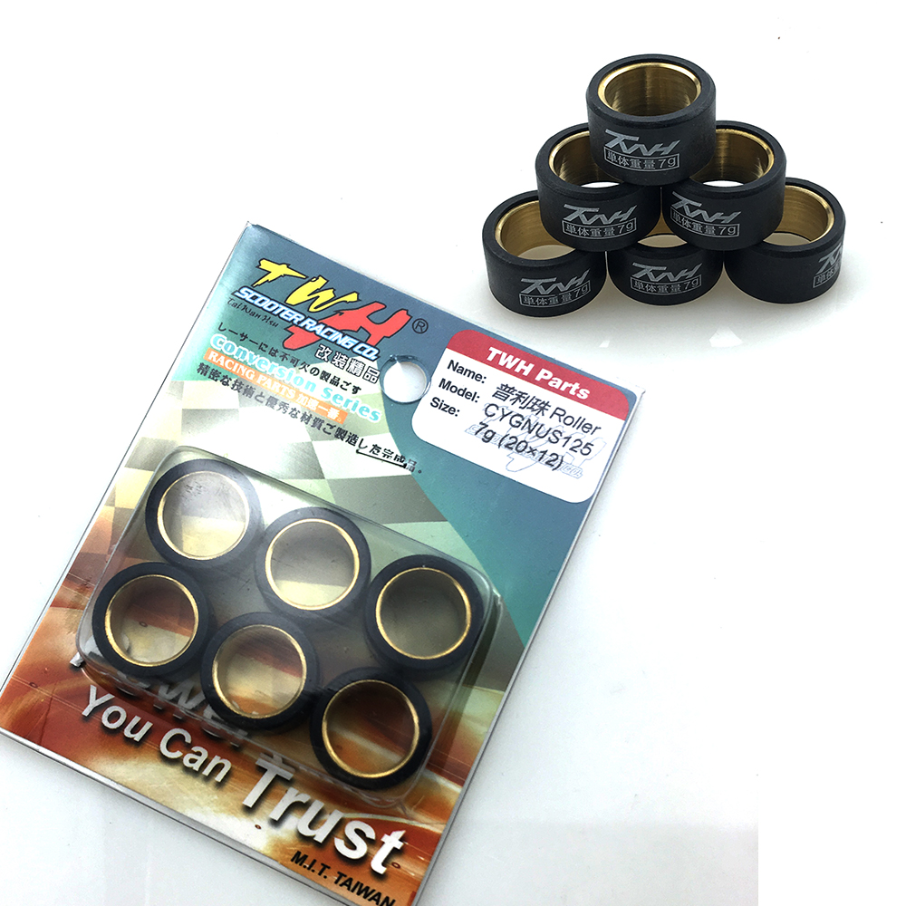 TWH variator roller setFor Scooters Majesty Maxster BWS125 Cygnus X-City X-Max ZY 125 Velvet 150 performance racing 20x12mm