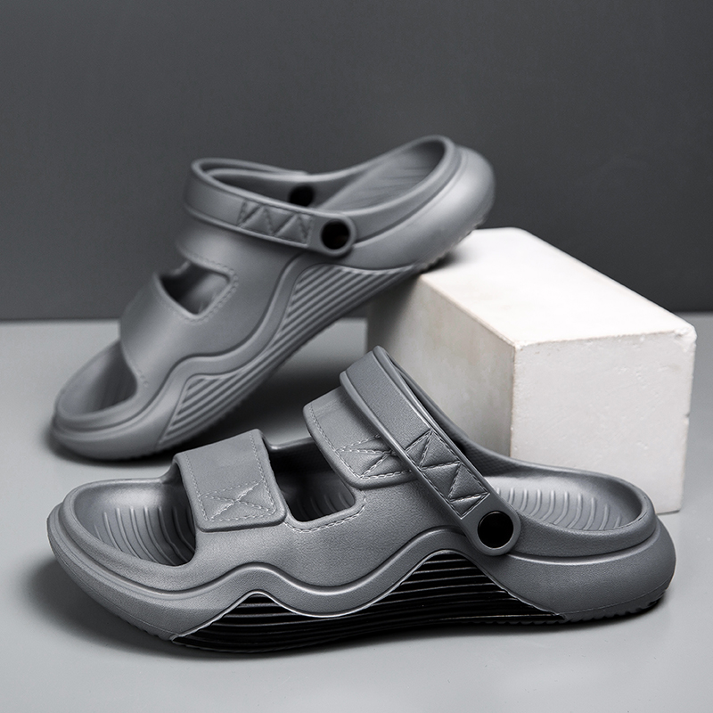 Summer Sandals slippers Mens Flat shoes slippers Grey Yellow Black suede slippers for external wear Beige Fashion Casual Shoes