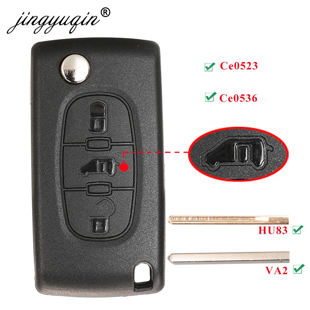new jingyuqin 3B Flip Remote Van Car Key For Peugeot Parer Expert Citroen Berlingo Dispatch (Van) Folding Ce0523 2025 ce0536 HU83 VA2