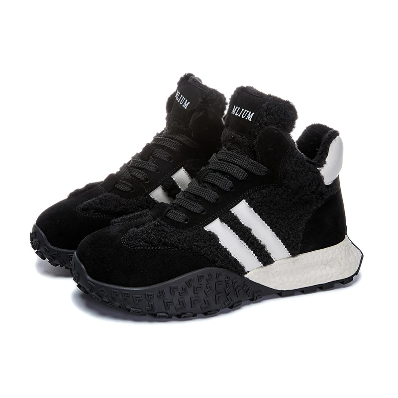 AIYUQI Female Boots Winter Women Sneaker Shoes Genuine Leather Platform Dexun Shoes Women Color Matching Women Winter Shoes