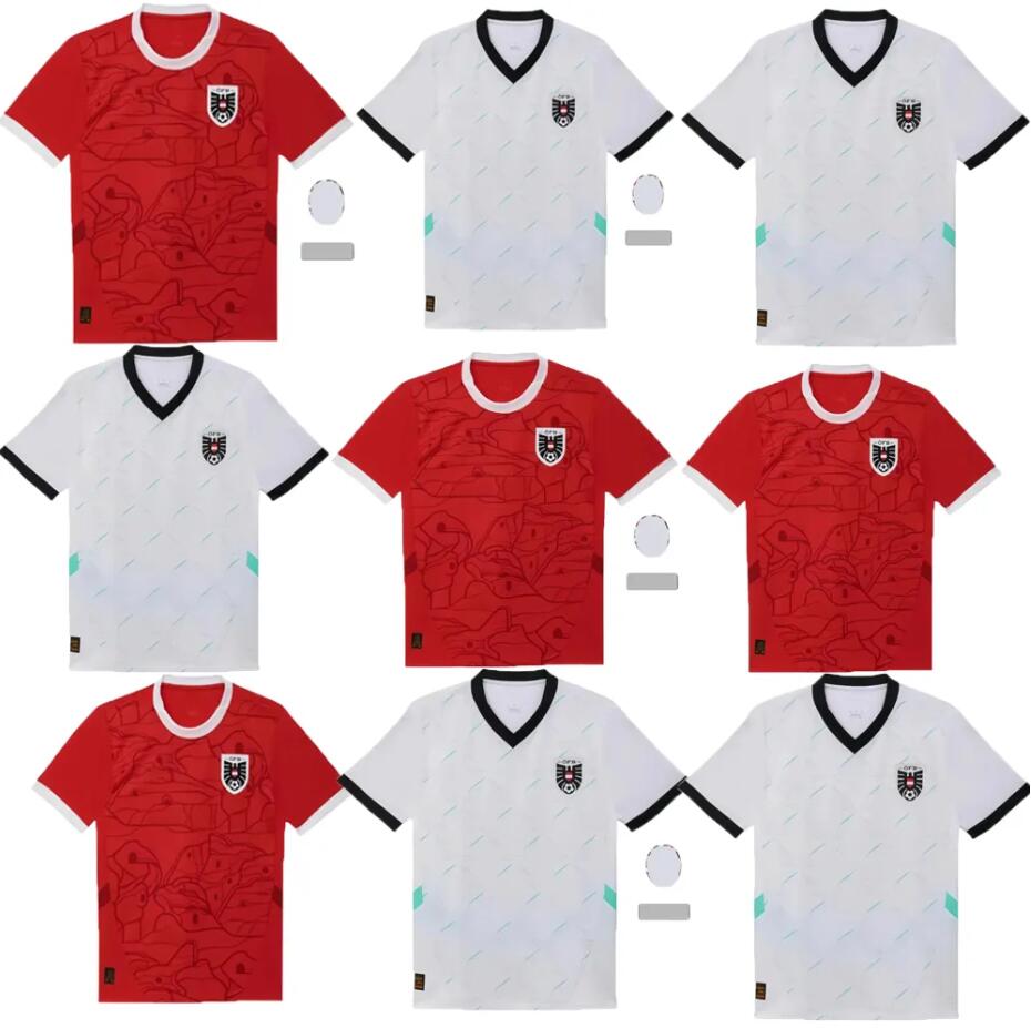2024 Austria Euro Soccer Jerseys Home red sets Away white jersey Austria national football team Kits men tops tee shirts uniforms tops