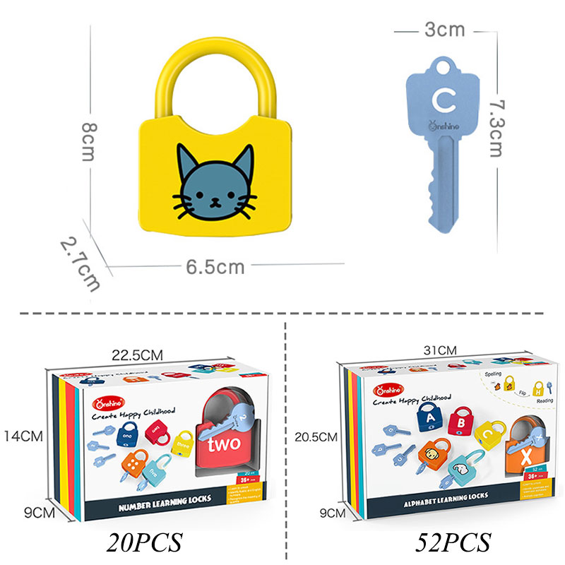 Children Learning Locks With Keys Educational Games Preschooler Number Letter Matching Counting Montessori Car Toy Teaching Aids