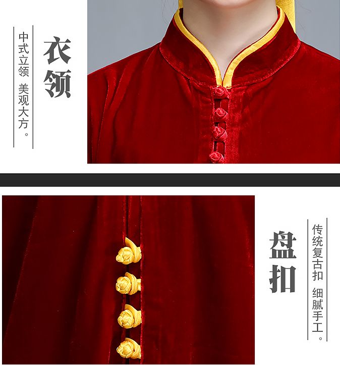 top quality Autumn&winter thickening pleuche tai chi taiji suit female wushu kung fu uniforms martial arts performance clothing