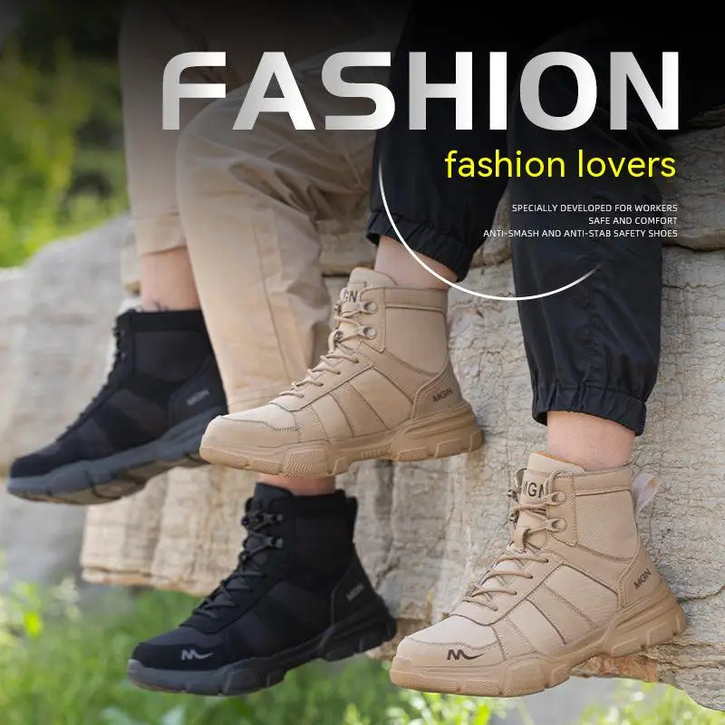 Work Boots Indestructible Comfortable Safety Shoes Men Steel Toe Shoes Sneakers Male Footwear Shoes Women Non Slip Work Shoes 241108