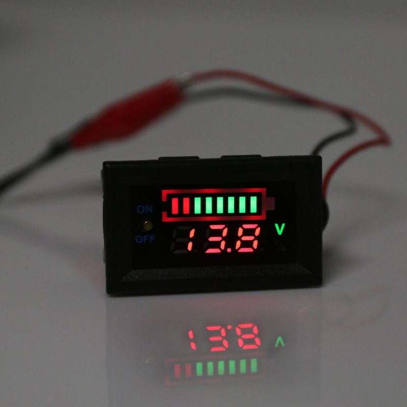 A70F 12V LED Panel Digital Voltmeter Dual USB Acid Display Meter for Cars Trucks