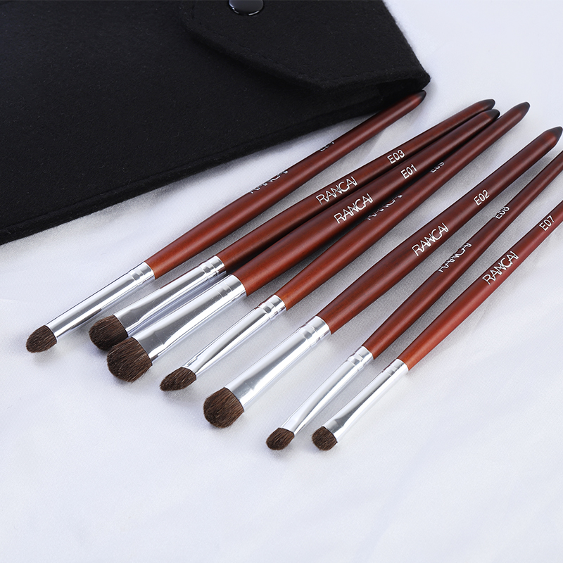 cd pcs RANCAI Shadow Pro Eye Makeup Brushes Set Natural Hair Wood Handle Blending Shader Highlighter Brush Make Up Tools brochas