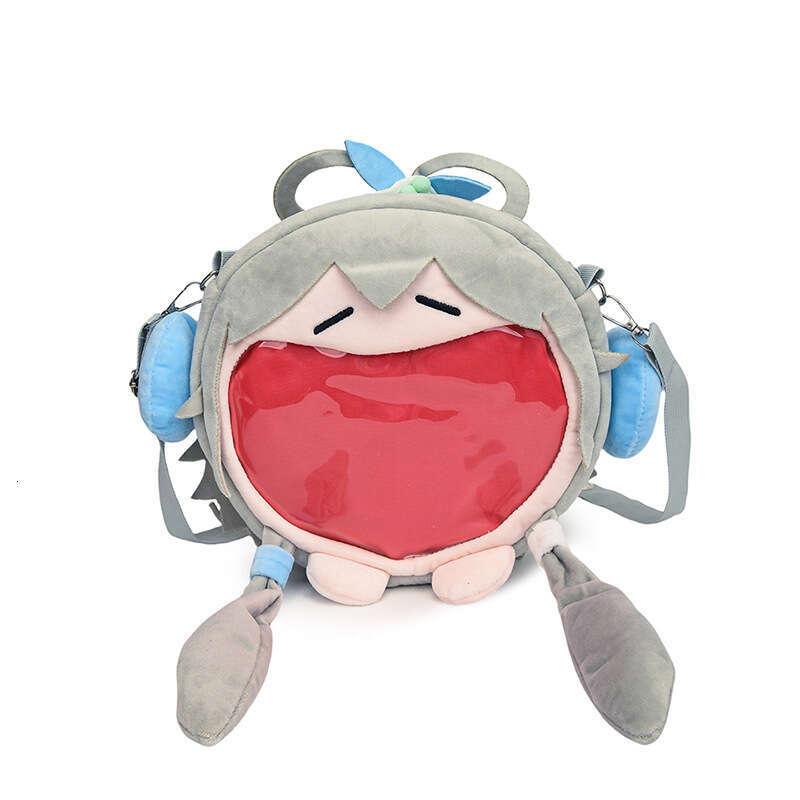 2024 cartoon doll plush pain small shoulder cute peripheral big mouth crossbody bag