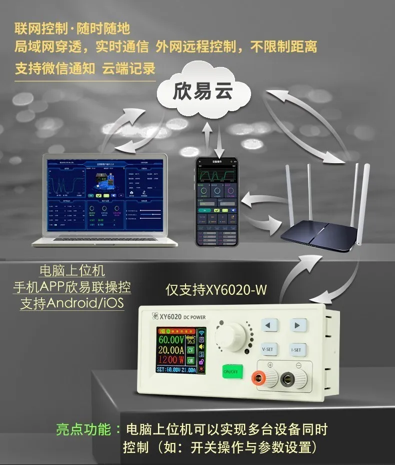 XY6020 CNC adjustable DC power supply constant voltage constant current maintenance 20A/1200W step-down module