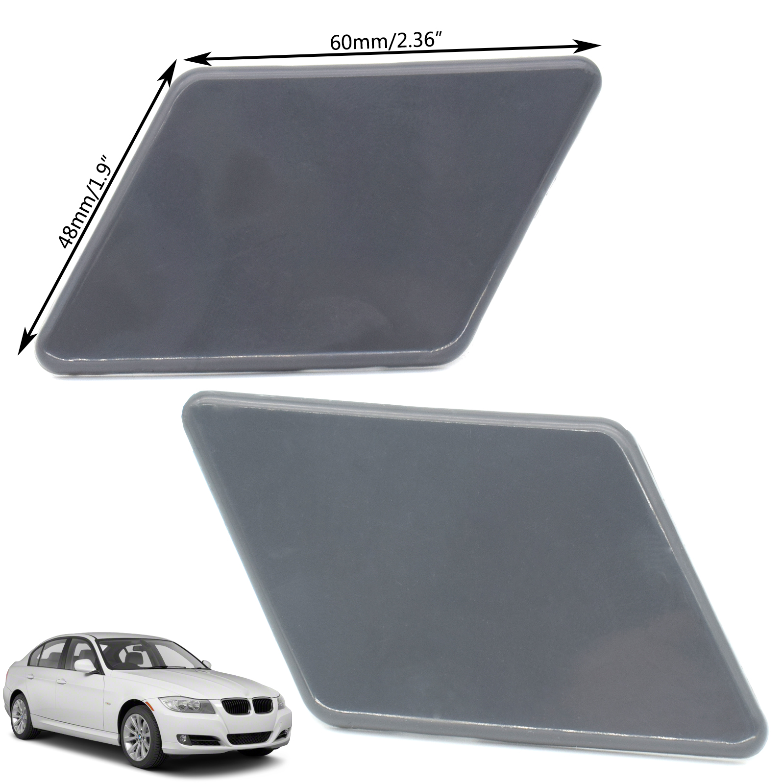 Front Bumper Headlight Washer 2025 Nozzle Cover For E90 new E91 328xi 320i 325i 335i 325xi R&L Cap 61677211209 61677211210 Unpainted