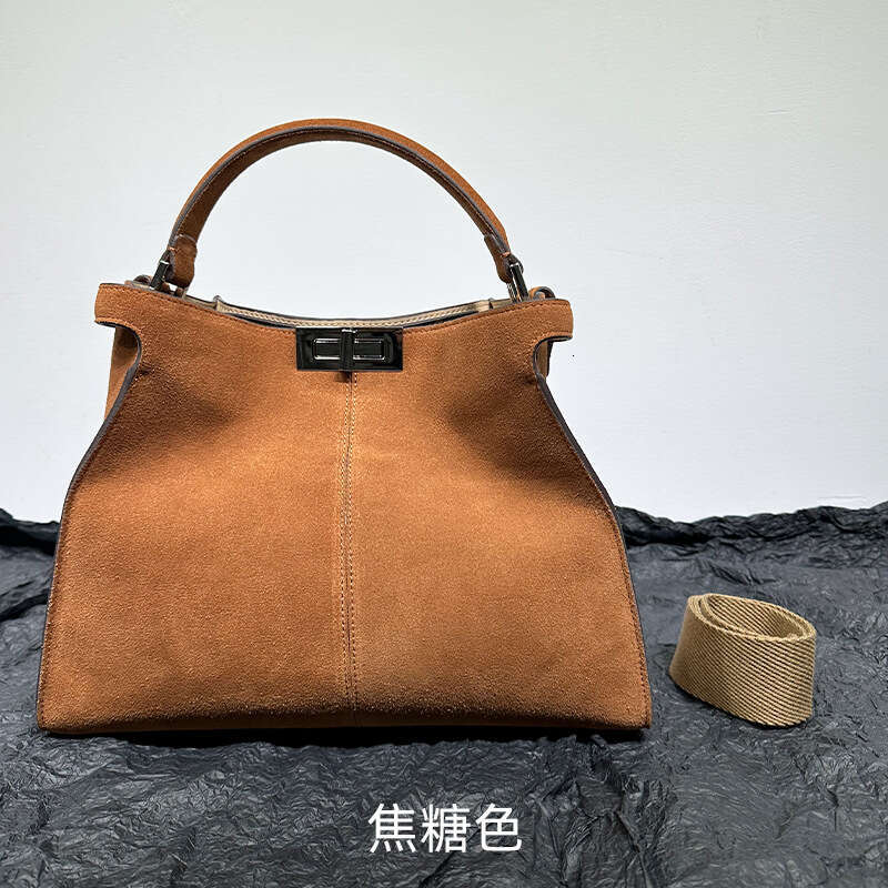 New kitten handbag commuting women's shoulder tote bag large capacity suede leather
