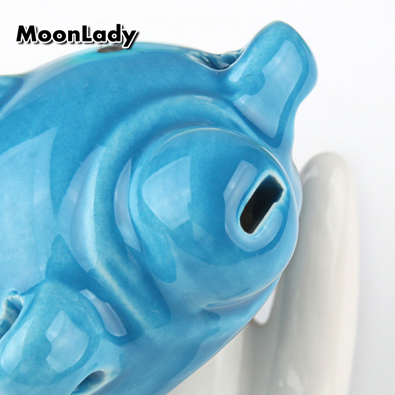 4 Colors Ocarina 6 Hole Bear Small Ocarina Alto C Tone Beginner Ocarina Tourist Souvenir Teaching Toys Ceramic Pendant