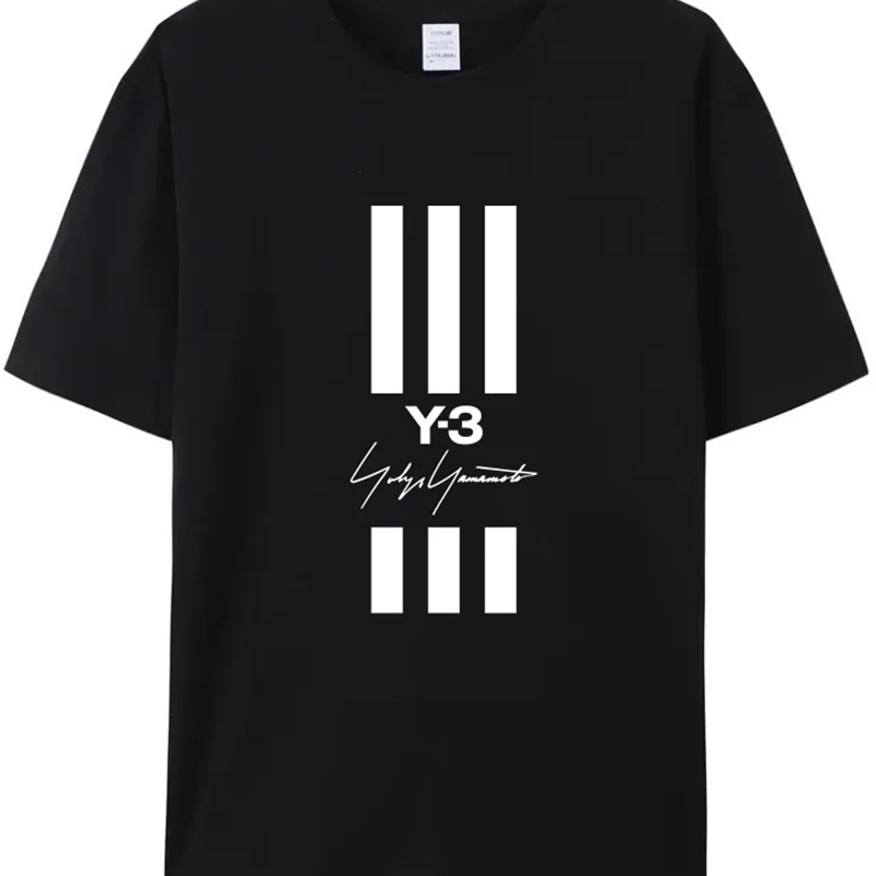 Yamamotos Yohji Y3 Mens TShirt Black Cotton High Quality Letter Print Womens Casual and Comfortable Shirt top tee 240403