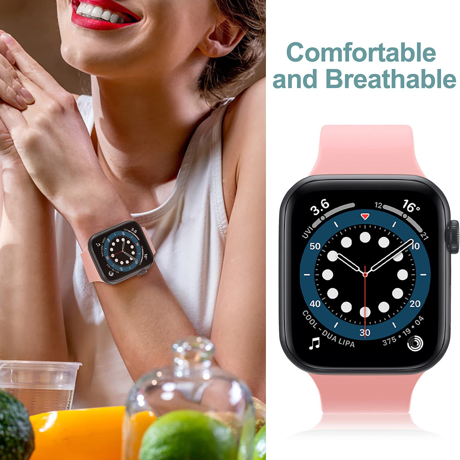Silicone Strap For Apple Watch band 44mm 45mm 49mm 40mm 41mm 42mm watchband smartwatch bracelet iWatch series 3 5 se 6 7 8 ultra