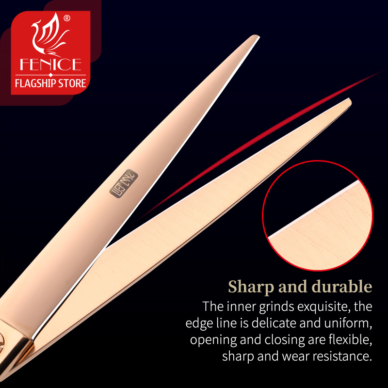 Fenice 7/7.5 inch professional pet grooming scissors for dogs cutting scissors gold color pet scissors grooming shears